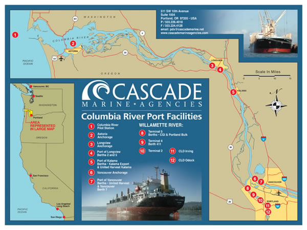 Columbia River Port Map